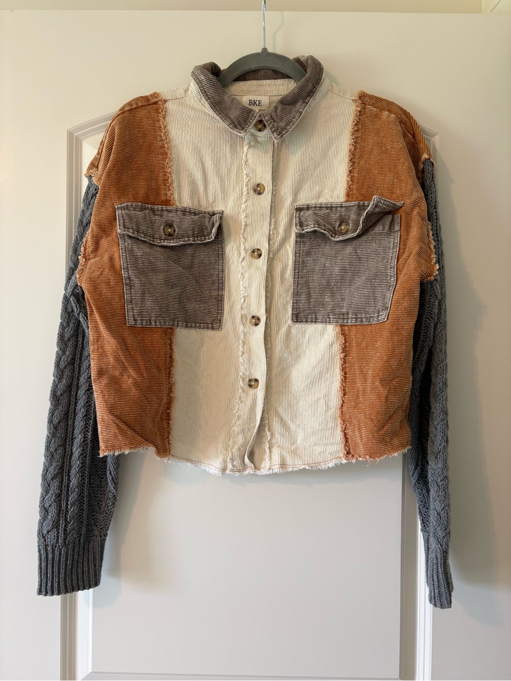BKE Colorblock corduroy button down